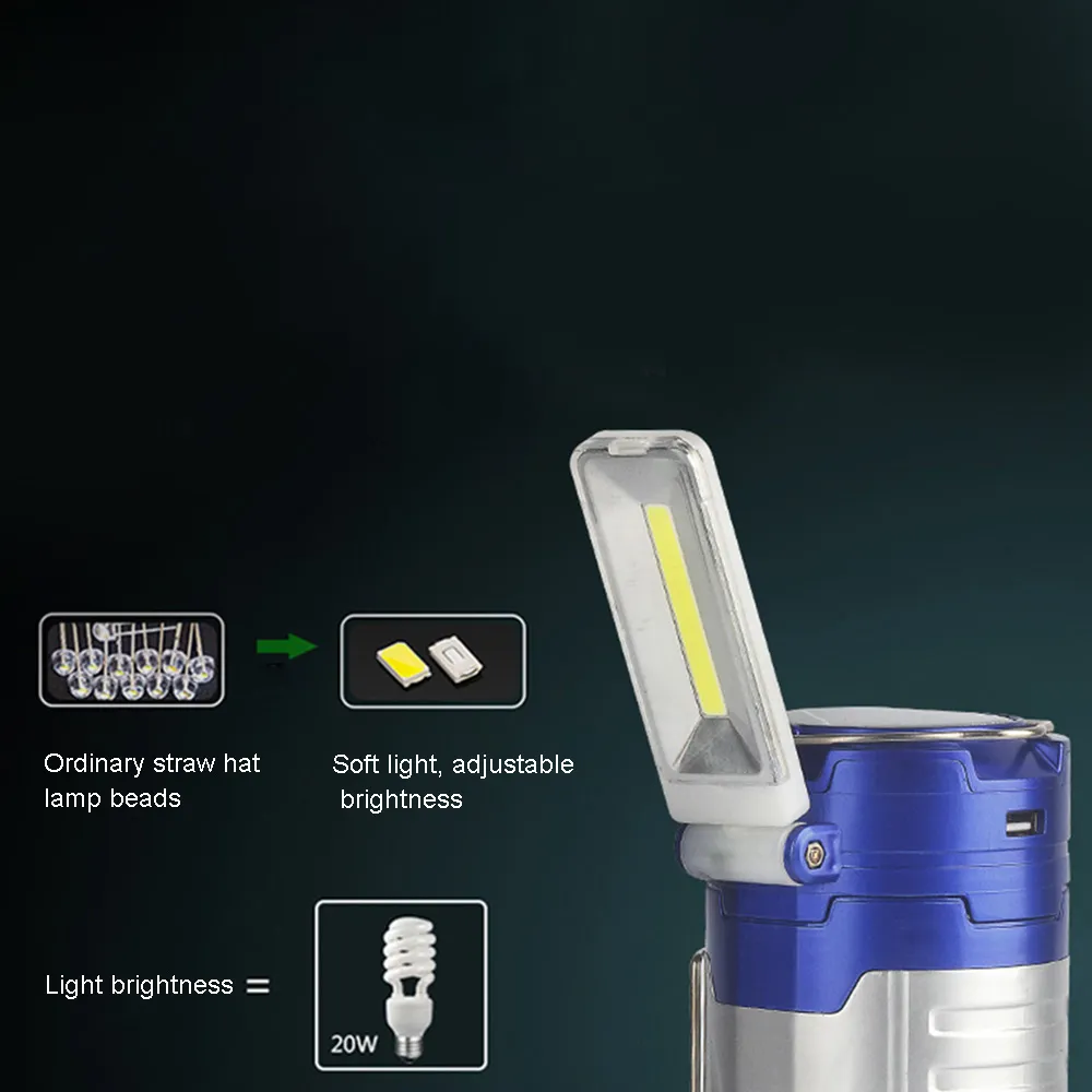Lanternes portables à LED Flash Light Torch Étanche Cree X900 Lampe de poche puissante à manivelle pour le camping, la randonnée.