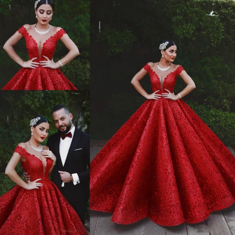 Robe de bal en dentelle rouge de dubaï, Sexy, épaules dénudées, ligne A, robe de soirée froncée, arabie saoudite, robe de soirée formelle pour femmes, sur mesure