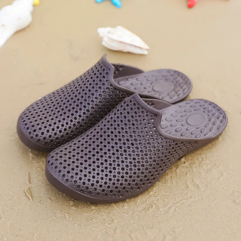 Herren-Sommer-Strandsandalen, Outdoor, lässig, am Meer, Hausschuhe, ausgehöhltes Loch, weich, täglich, faule Schuhe, Outdoor-Strand-Flip-Flops, Größe 39–46