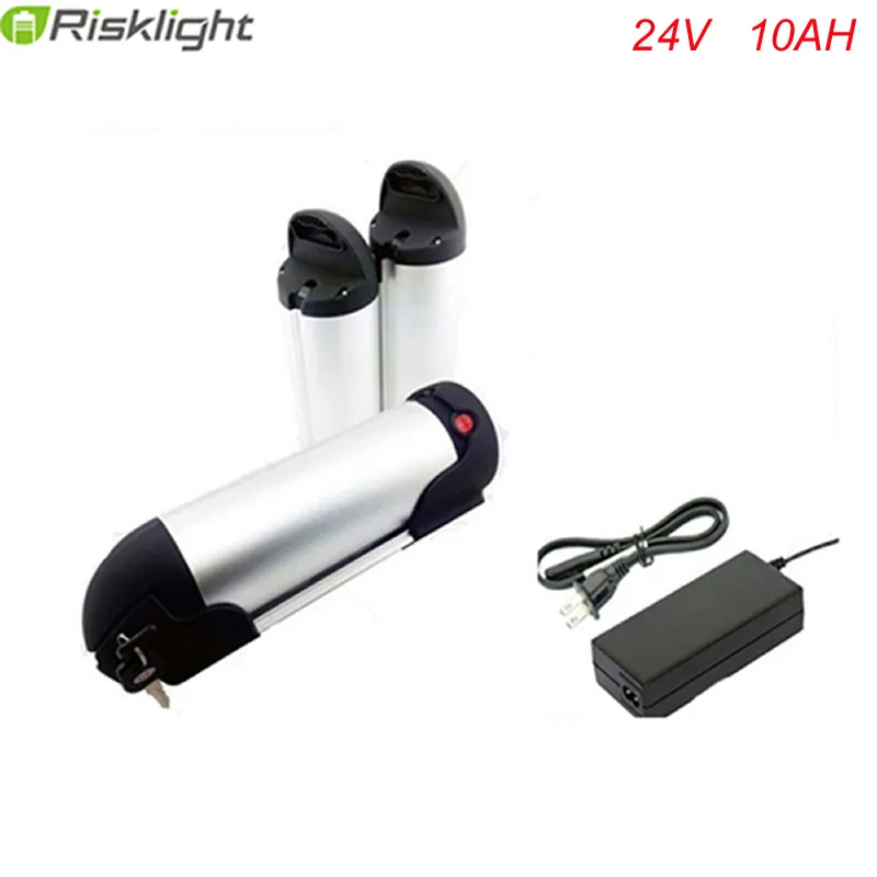 Free customs duty to EU and US Electric Bike 24v 10ah Water Bottle Li ion Battery Pack with BMS Board and Charger