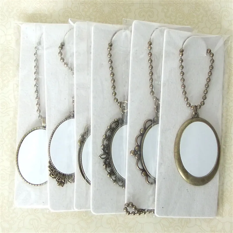 пустые ожерелья подвески для сублимации женские мужские ожерелья кулон ювелирные изделия для термотрансферной печати поставки своими руками мелкие оптовые продажи