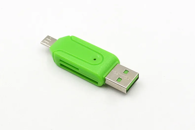 Lecteur de carte 2 en 1 avec fentes SD Micro SD TF adaptateur OTG Micro USB 2.0 pour téléphone portable Android tablette ordinateur