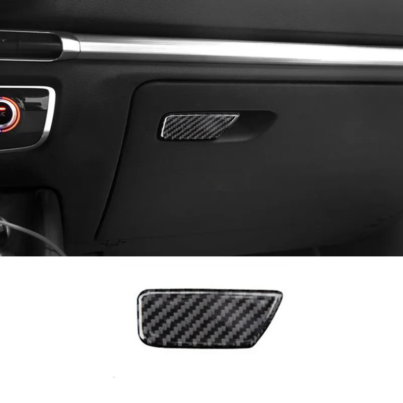 Boîte à gants de copilote de voiture en Fiber de carbone, interrupteur décoratif, garniture de couverture, accessoires d'intérieur pour Audi A3 8V 2013 – 16