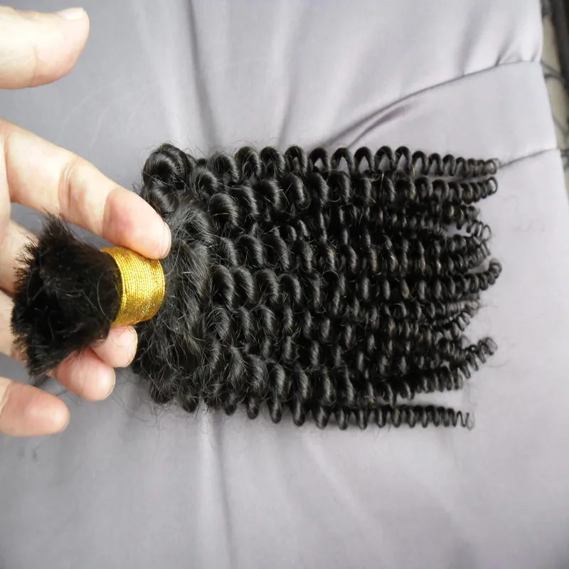 Brazilian braiding hair extensions 100g no weft human hair bulk for braiding Kinky Curly bulk human hair wholesale