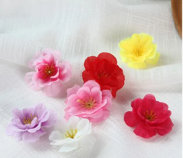 4.5 cm tissu artificiel fleur de prunier fleur de pêche sakura têtes de fleurs bricolage accessoires GA224