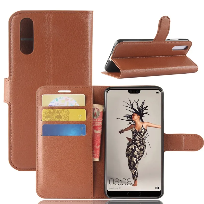 Bookcover For Huawei P20 Pro TPU Leather Flip wallet case for Huawei P20 Lite heavy duty case with kickstand DHL free