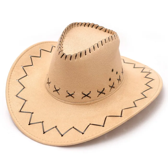 DHL män cowboy hattar vuxna barn multi-färger casual hat suede wild west fancy klänning män damer cowgirl unisex wide brima hattar