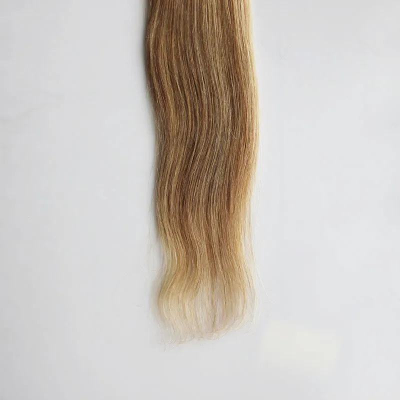 Couleur mélangée M8/613 Tissage de cheveux humains fabriqués à la machine Cheveux brésiliens raides Peut mélanger des faisceaux Longueur Trame de cheveux Remy