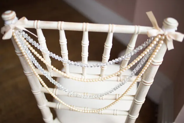 Pearl and Acrylic Crystal Bead Garland för Chiavari Chair Decoration Chiavari Chair Sash Chair Cap