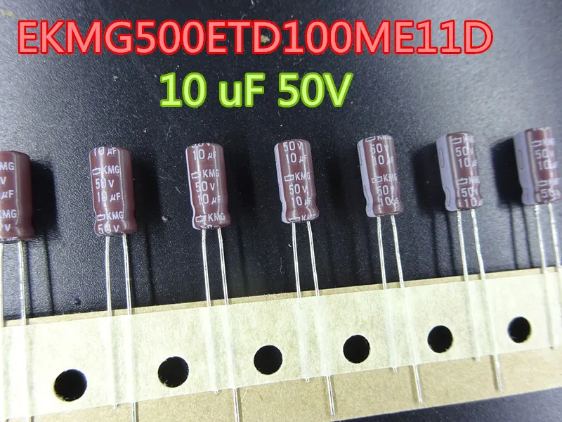 100 sztuk / partia aluminiowa kondensator elektrolityczny EKMG500ETD100ME11D 10 UF 50V