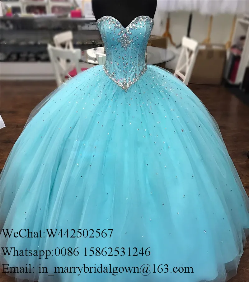 Luxury Crystals Sweet 16 Quinceanera Dresses 2020 Ball Gown Sweetheart Pageant Vestidos 15 Anos Plus Size Arabic Masquerade Prom Party Gowns