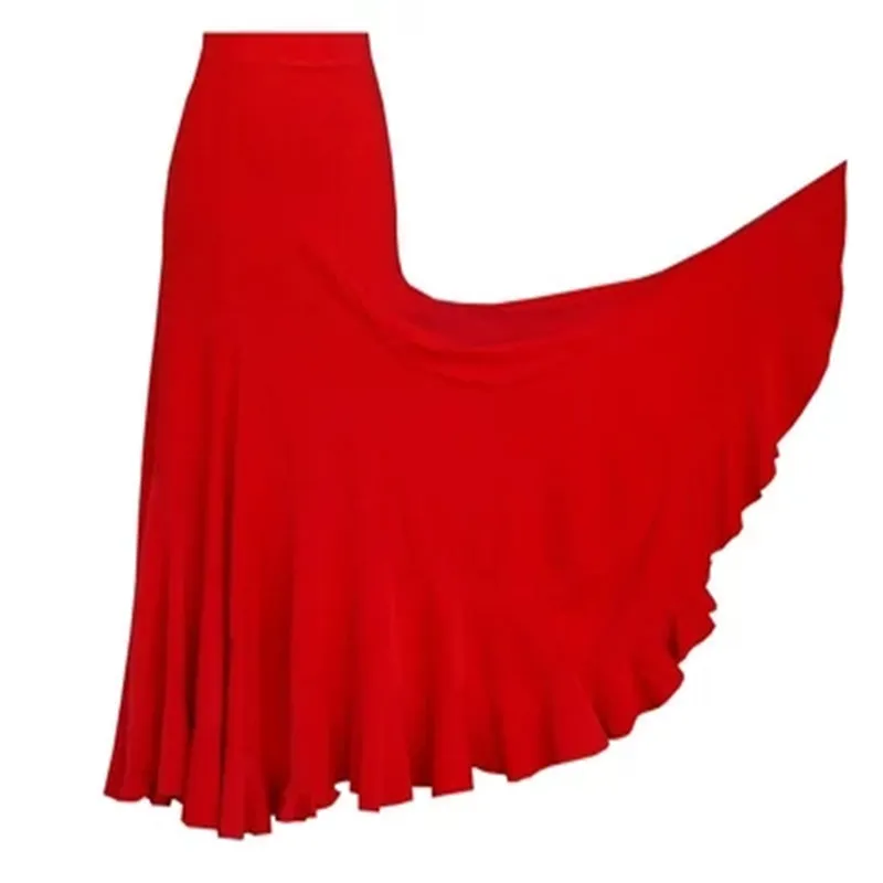 Jupe Flamenco noire et rouge pour adultes et femmes, robe longue, costumes de danse Flamenco, jupes de danse espagnole, standard pour salle de bal