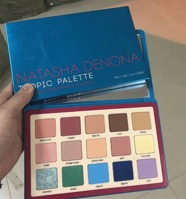 Natasha Denona paleta do makijażu Tropic paleta kosmetyków do cieni do powiek paleta cieni do powiek rozświetlacz dla dziewczynek 15 kolorów tanie dropshipping