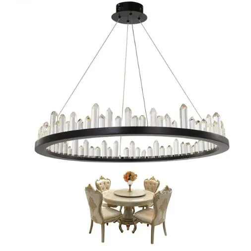 Luxury Modern LED Crystal Chandelier Round matsal h￤ngande led lustres de cristal bar kaffe inomhusbelysning f￶r vardagsrum