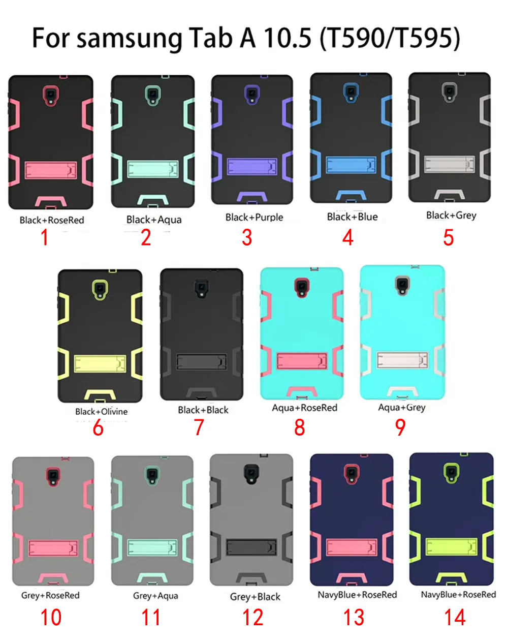 For SAMSUNG Galaxy tab A 10.5 SM-T590 T590 t595 S4 SM-T830 T830 t835 T387 t387 Military Extreme Heavy Duty Shockproof CASE Kickstand 2018