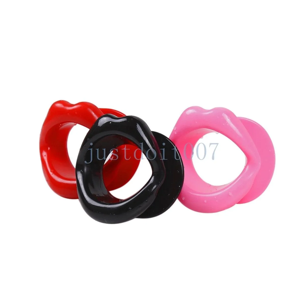 Esaret seksi silikon kırmızı dudaklar açık ağız gag ring ring kablo demeti yumuşak rollama kısıtlama sissy #e94