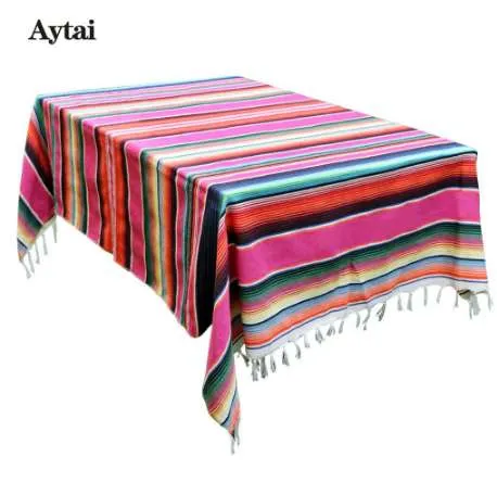 Atytai 150x215CM Мексиканское одеяло настольные скатерти для свадебных хлопковых путешествий.