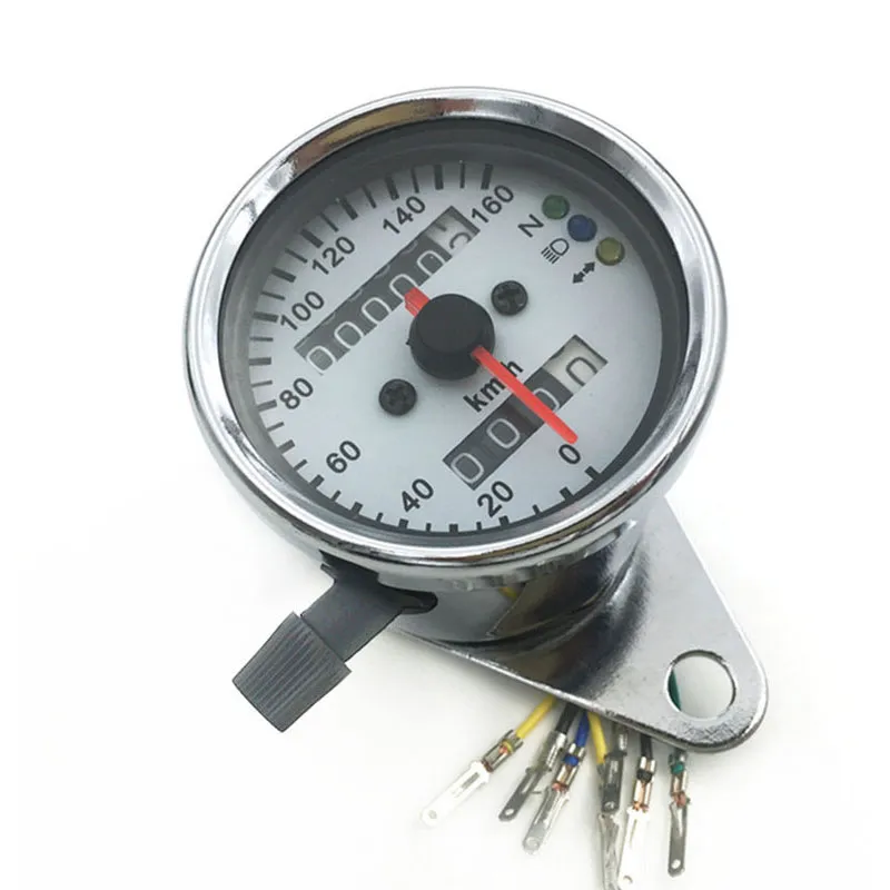 TKOSM MOTORCYCLE SPEEDometer Kursmätningsmätare ATV -cykelskoter Bakgrundsbelyst dubbelhastighetsmätare med LED -indikator DC 12V 0160KMH8512512