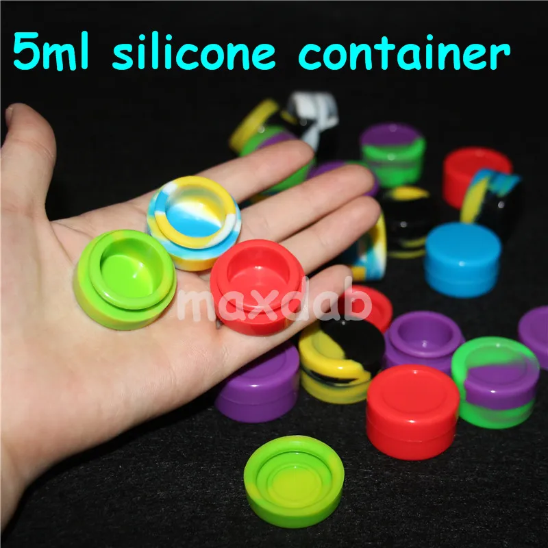 Boîtes Conteneurs de cire antiadhésifs en silicone de qualité alimentaire 42 couleurs 3 ml 5 ml 7 ml mini pots cireux Dab étui à concentré approuvé par la FDA 5982410