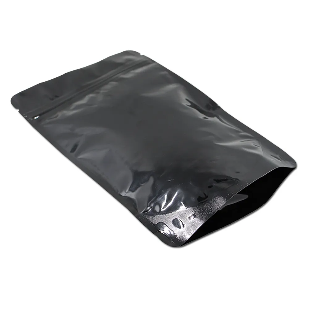 15x23cm Ziplock 알루미늄 호일 가방 열 밀봉 검은 순수한 mylar 호일 패키지 가방 가방 가방 가방 파 꽃 음식 저장 20pcs lot267d