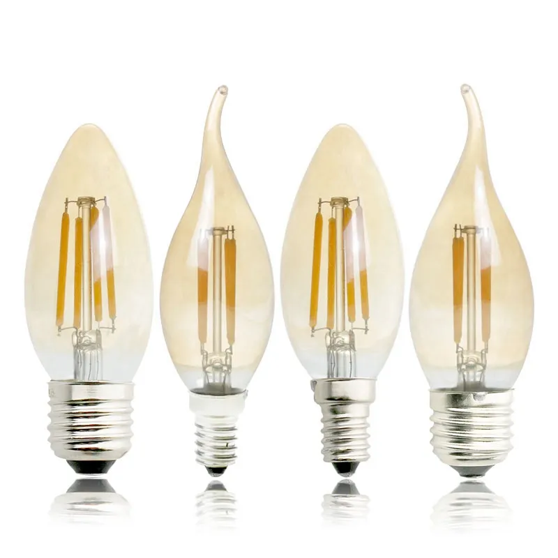 Edison2011 E27 E14 E12 E17 2W 4W 6W 220V 110V C35 Dimpleble Retro Filament LED Lampa Lampa Ljus Ljus ljuskrona Nattljus