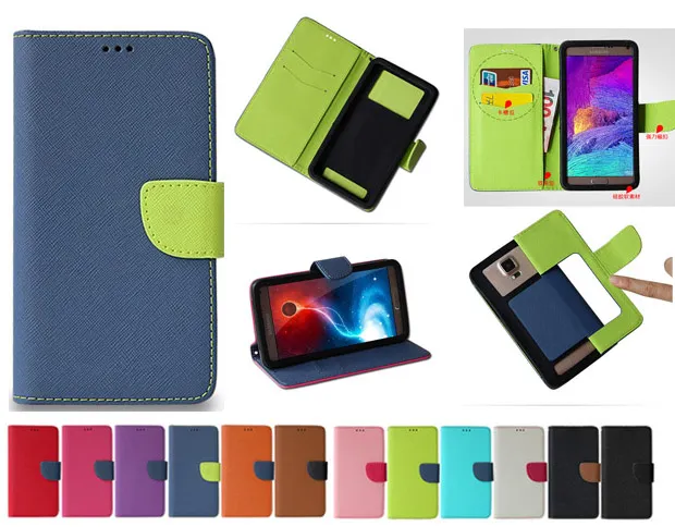 Universella plånbokfodral 3,5 till 6,9 tum PU Flip Leather Case Kreditkortsplats TPU -omslag för iPhone Samsung Oppo OnePlus Xiaomi