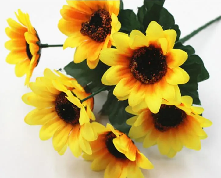 Wedding background sunflower decoration prop simulation flower 7 small sunflower sunflower