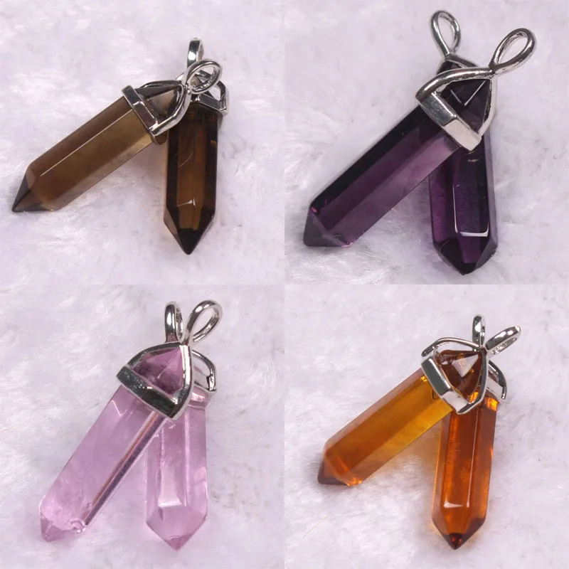 Mixed Color DIY Glass Pendant Charms For Women Men Necklace Jewelry Findings Components Without Chain