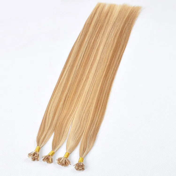 Плоский наконечник наращивание человеческих волос 1G / Strand 100 прядей / набор 14 дюймов до 24 дюйма прямой волны предварительно связанные волосы