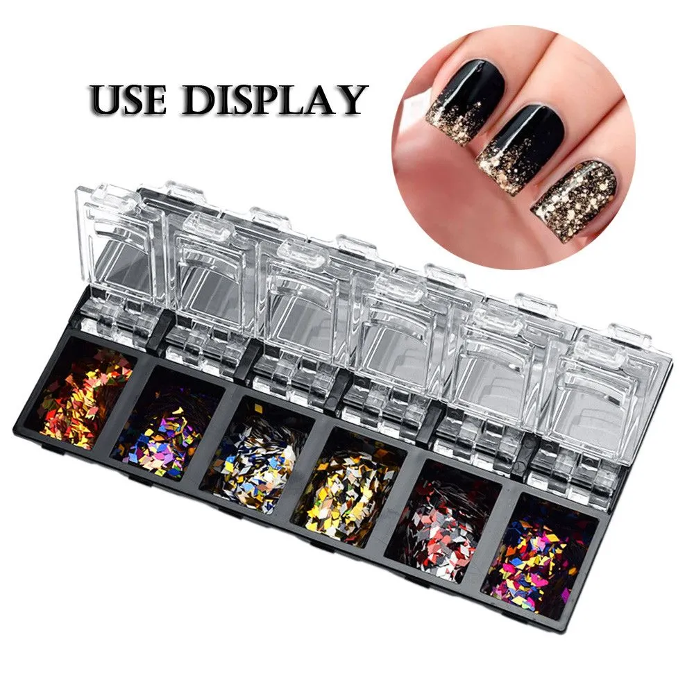 Storage Box Acrylic Plastic Slots Nail Tools Rhinestone Cosmetic Organizer Makeup Box For