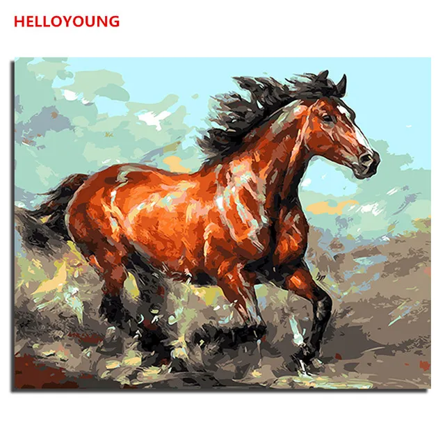 数字による手描きの油絵馬ペガサスデジタルプリントウォールアート