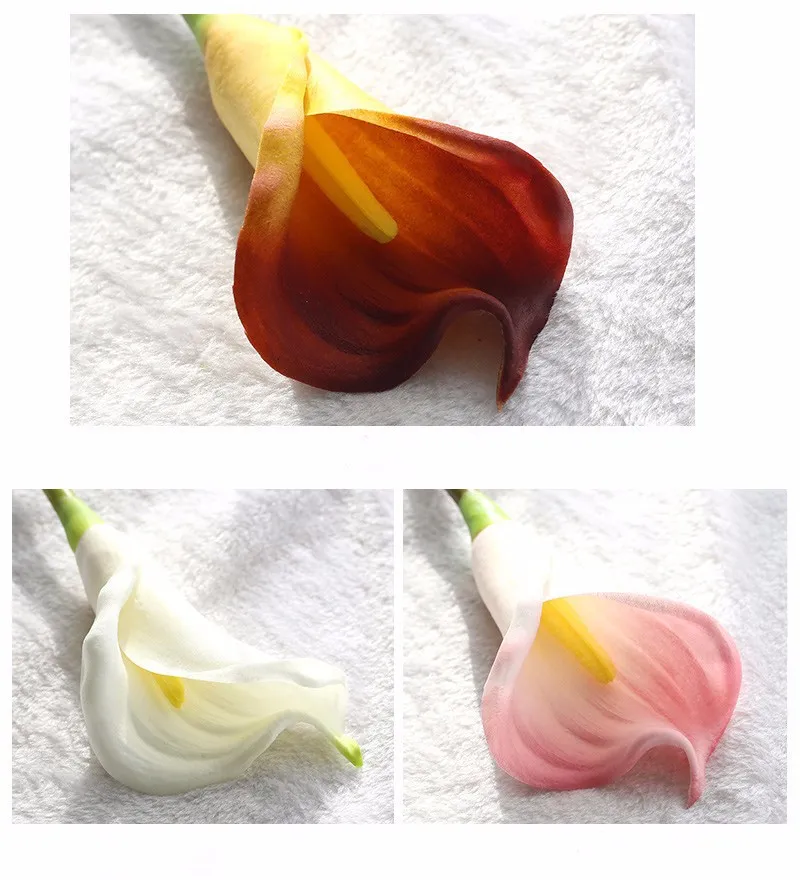 Artificial calla lily flower simulation real touch flowers hand bouquet flores wedding decoration fake flowers party supplies (7)