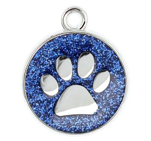 lot kleuren 18 mm Cat Dog Paw Prints voetafdruk hangen hangende charmes geschikt voor doe -het -zelf -telefoonstrips sleutelhangers tas mode sieraden6185280