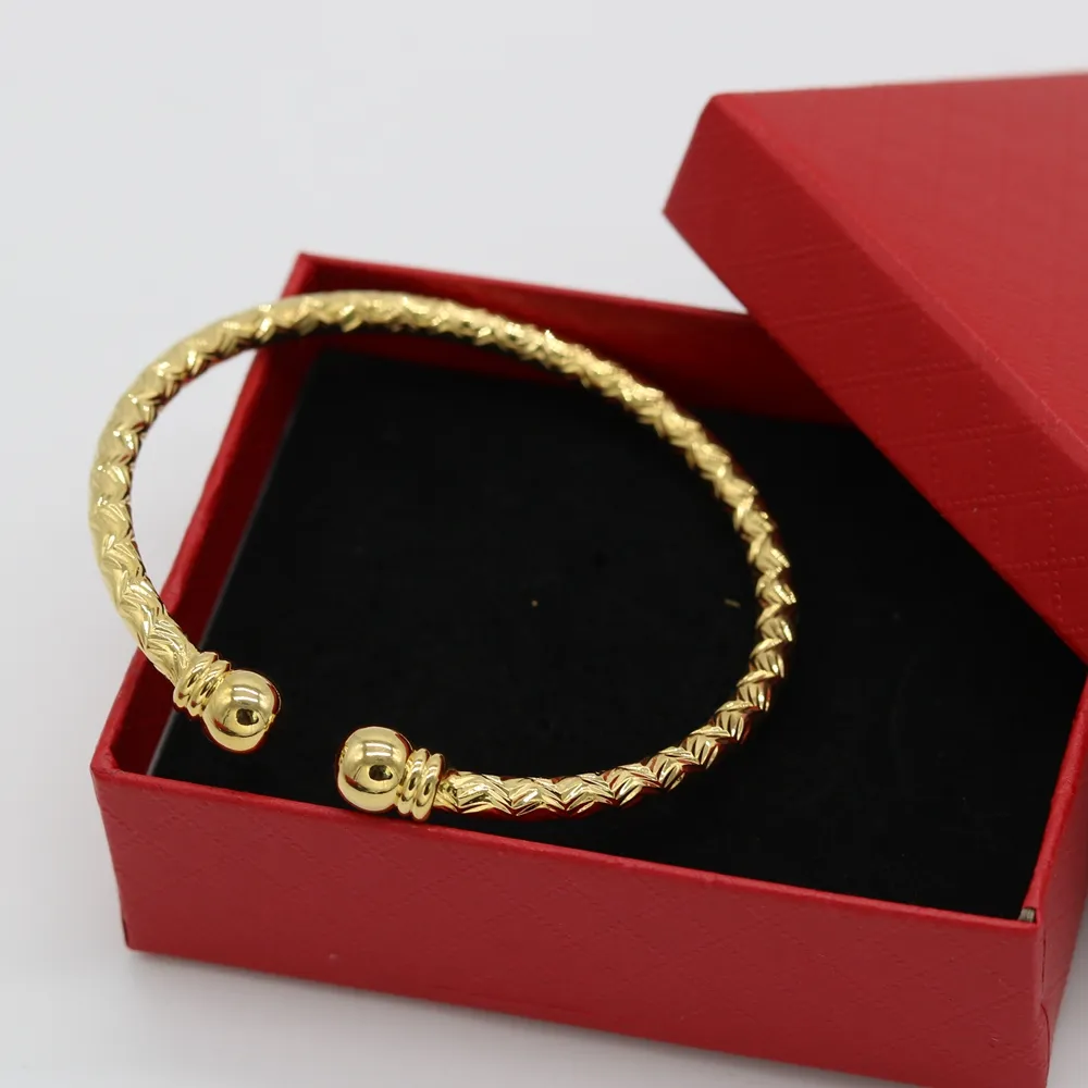 Bracelet manchette Style classique haute poli 18 carats or jaune rempli femmes dame Bracelet cadeau solide bijoux 4491301