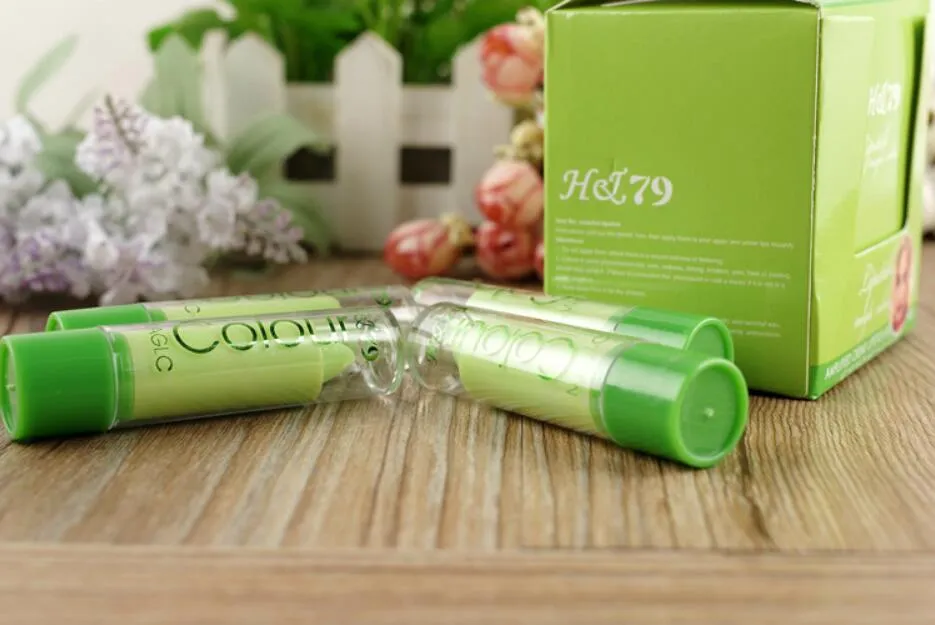 Hot Sale Women Cosmetic Makeup Magic Fruity Smell Moisturizing Waterproof Lip Balm Color Green Color Changing Lipstick