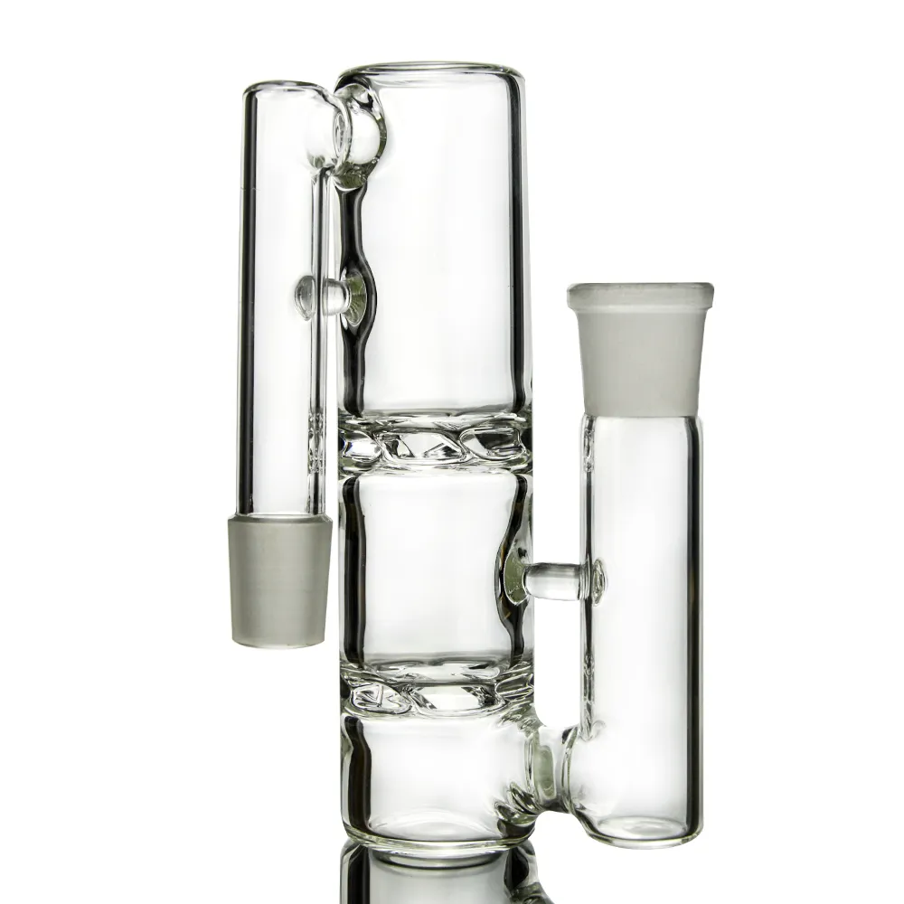 Double Turbine Disc Perc Percolator Glass Ashcatcher 90 Degree 14mm Joint Ash Catcher Smoking Accessories ASH-P802C