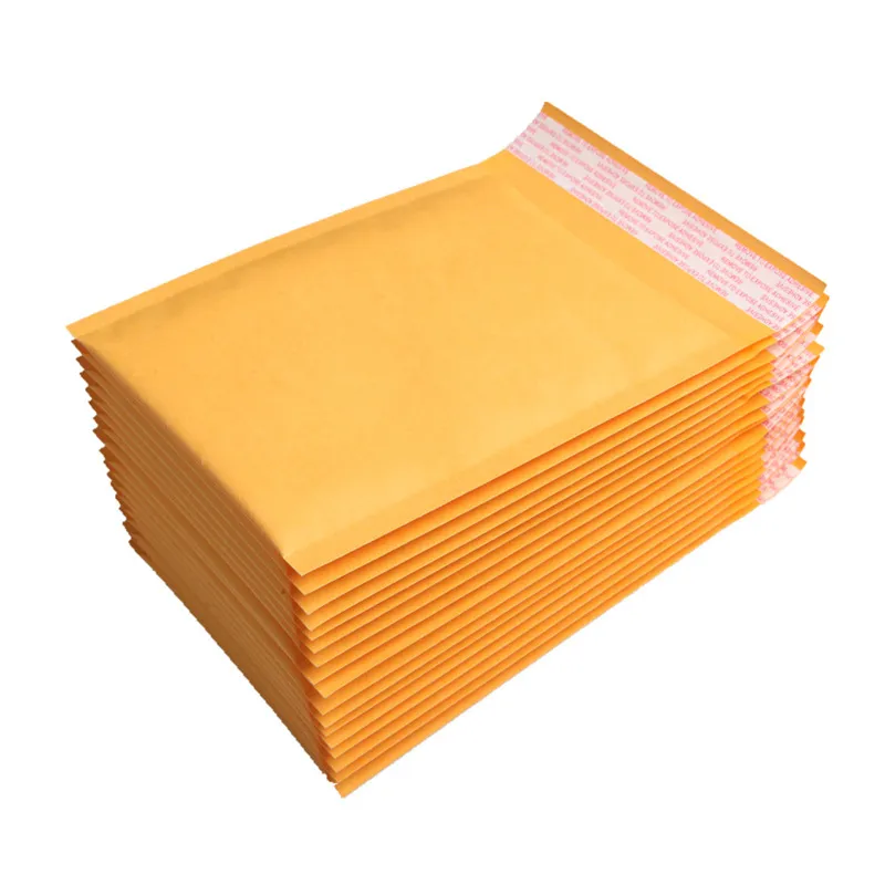 Partihandel Ny 100 st/parti mailers vadderade kuvert Förpackning Frakt Kraft Bubble Mailing kuvertväskor 130*110mm Clephan