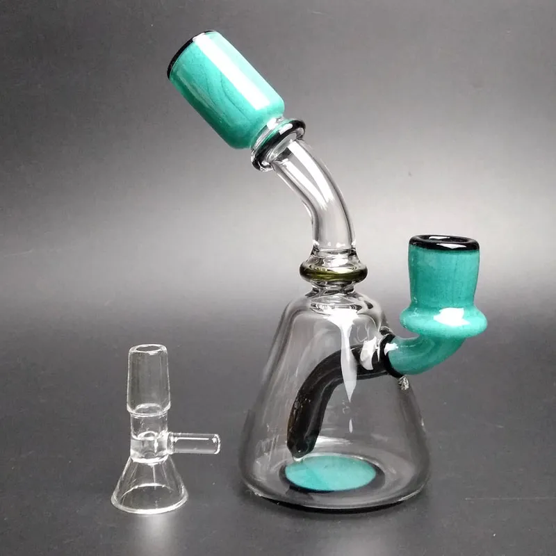 glass water pipe small cute bong piece 5'' heady smoking pipe with 14mm male joint glass bong beaker base bong Little Waterpipe