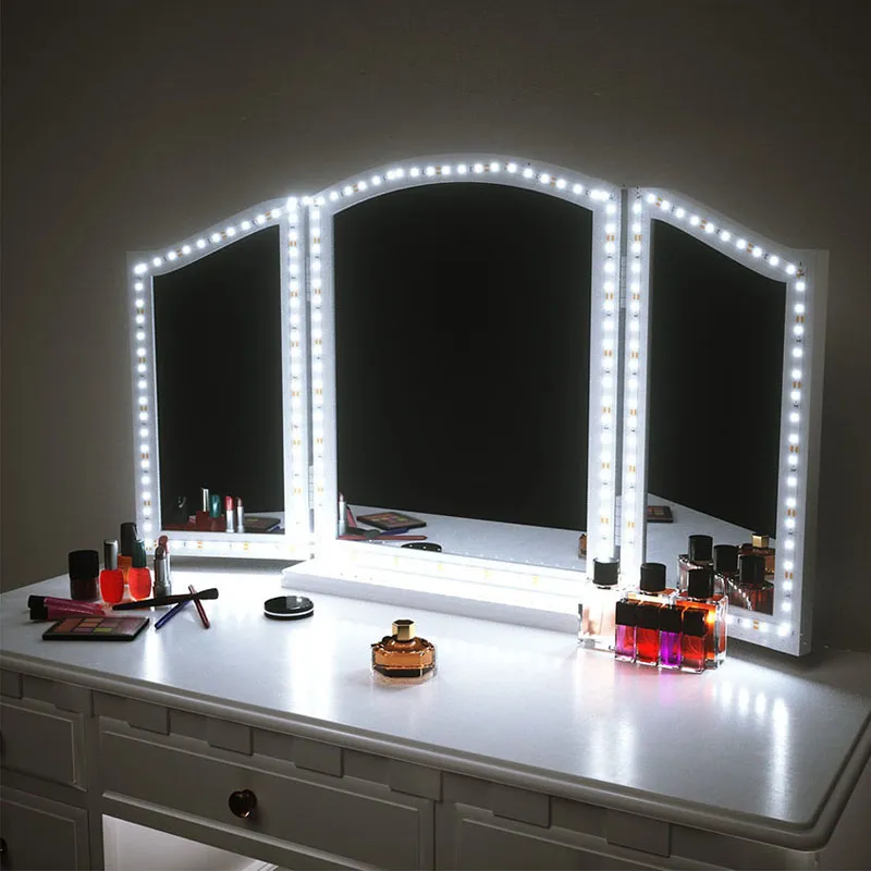 LED Makeup Mirror 13FT 4M 240leds Vanity Mirror Lights Strip Kit Light för bordssats med dimmer och strömförsörjning