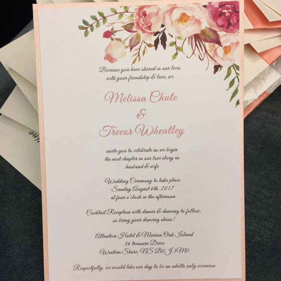 Floral Wedding Invitation Set: Elegant Botanical Design For Special Day,  Includes RSVP And Details Card, Premium Cardstock From Valuetop, $4.57 |  DHgate.Com, image size:902x901