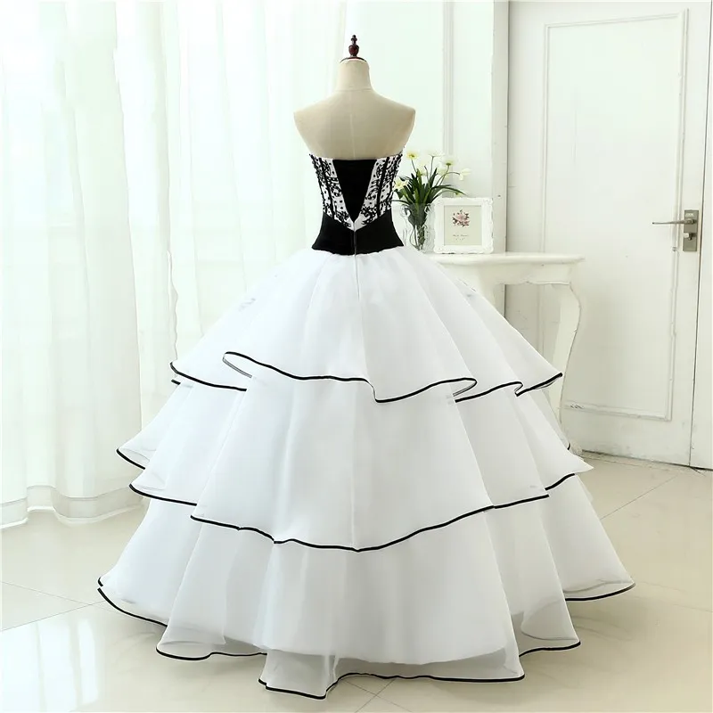 Черно-белое готическое свадебное платье с цветным винтажным вышивкой шаровое платье яроемая принцесса красочные свадебные платья на заказ