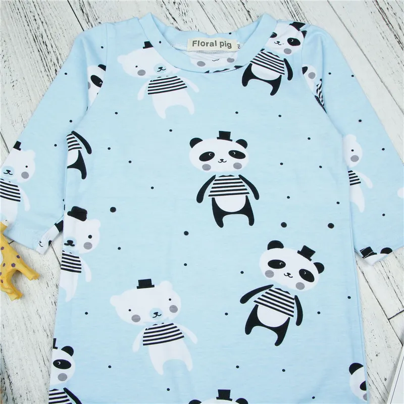 Nyfödda kläder 2018 Vår Höst Baby Boys Girls Långärmad Rompers Spädbarn Panda Utskrift Jumpsuit för Barn Boys Kläder Outfits Spädbarn