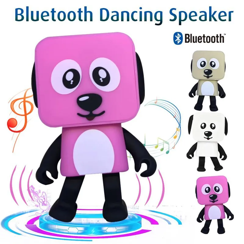 Mini Dans Köpek Bluetooth Hoparlör Süper Sevimli Kablosuz Stereo Müzik Çalar Hoparlör Perakende Kutusu Ile Samsung için Hoparlör
