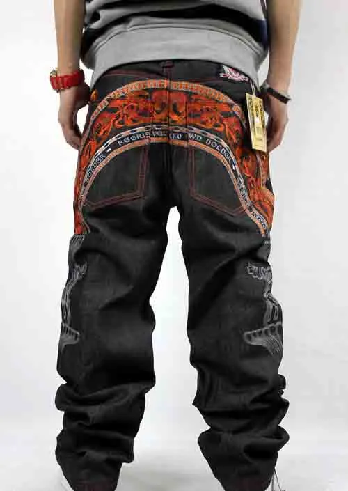 HIPHOP Street dance jeans marée hommes personnalisé broderie ample skate pantalon marée homme plus engrais grande taille punk hommes Jeans