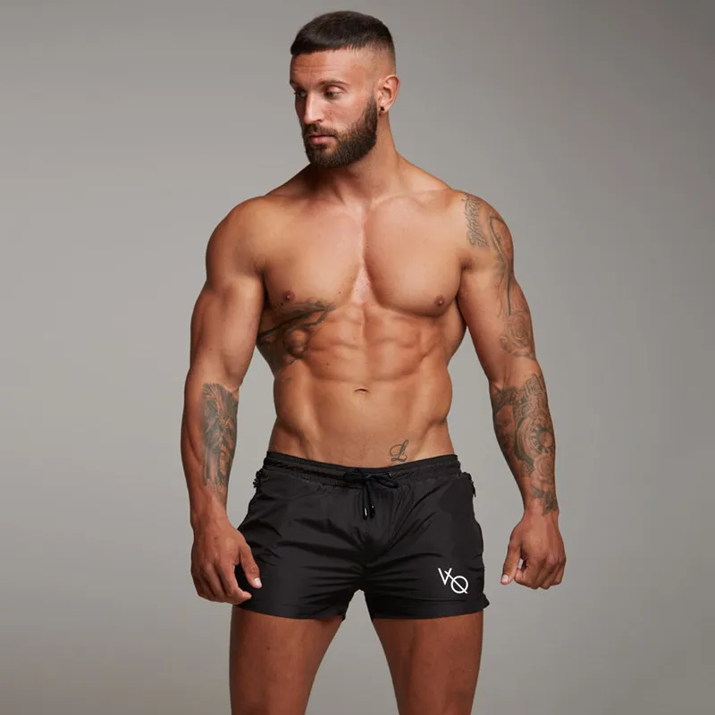 Mens Gym Fitness Şort Man Vücut İnşa Çalışma Jogging Egzersiz Eğitimi Erkek 2018 Yeni Yaz Sarkma Siyah Kısa Sweatpants