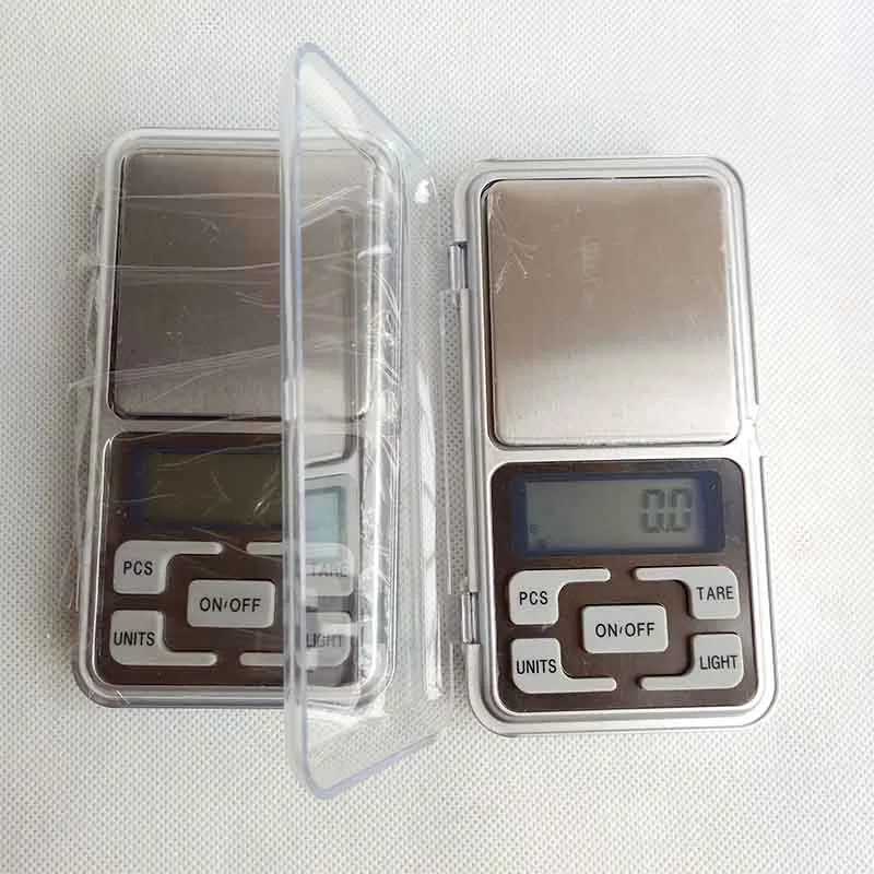 Mini Electronic Digital Scale Diamond Smycken väger Balance Pocket Gram LCD Display Scales With Retail Box 500G01G 200G001G4350124