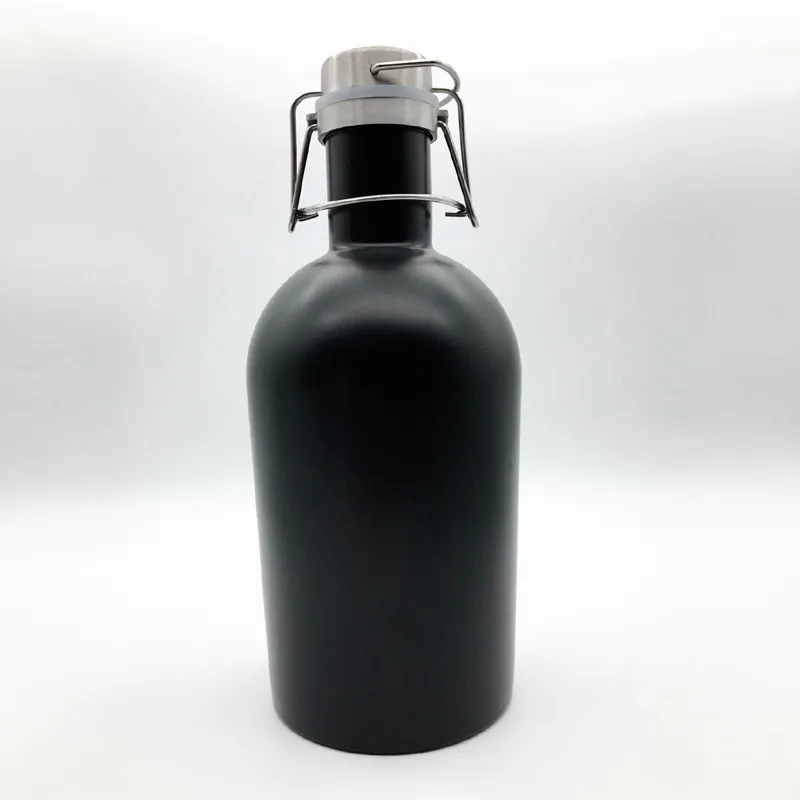 64oz Rostfritt stål Höftflaskor 3 Färg Öl Growler Swing Whisky Cold Beer Bottle With Lid Hip Flask Wine Pot WX9-260