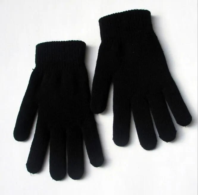 Высокое качество мужчины вязаные перчатки пальцев теплые мужские женщины трикотажные велосипедные перчатки полный палец стрейч рукавицы зима сгущаться магия флисовые перчатки