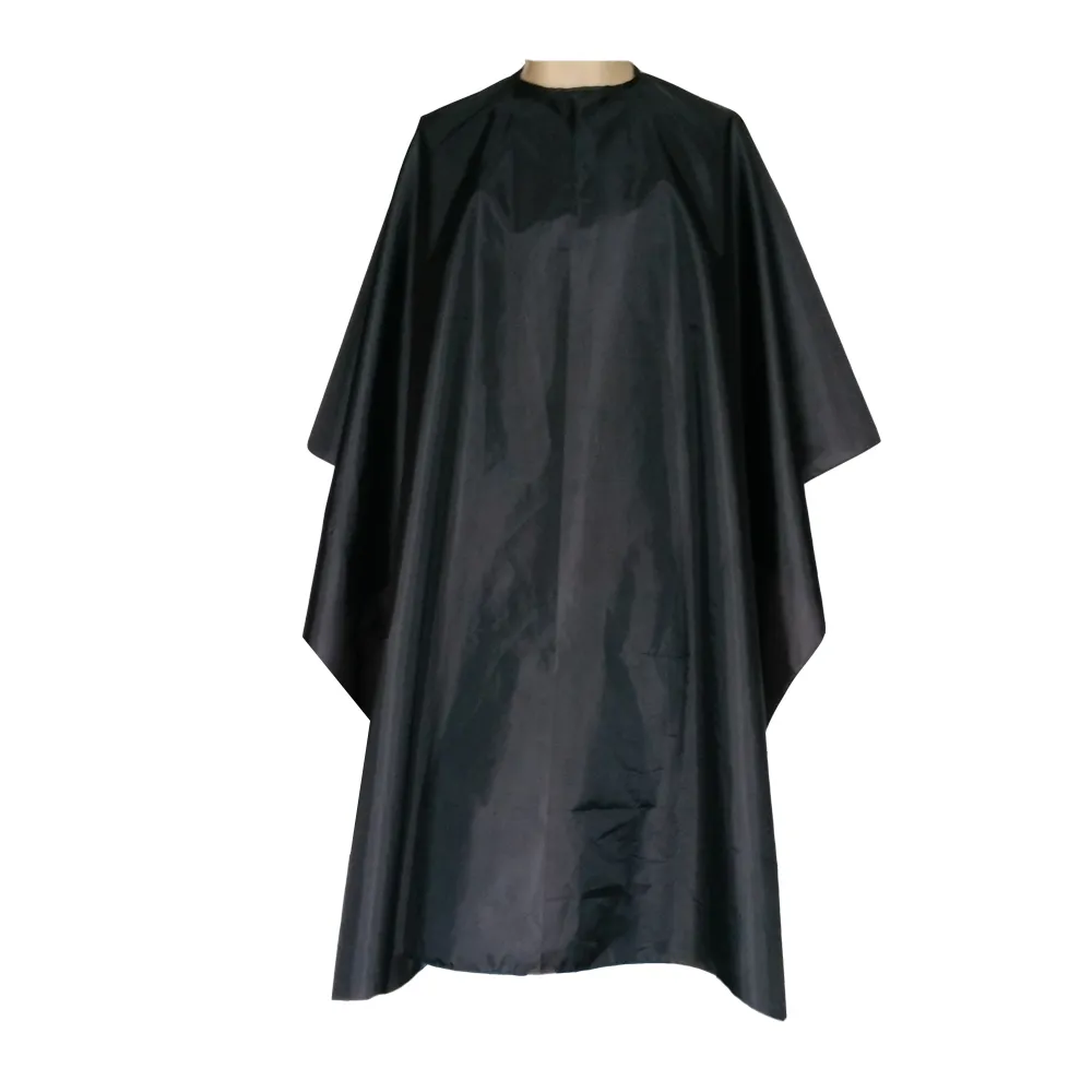 Professionell vattentät Tough Nylon Hawl Shawls Hairdcut Cape 59inch x 55inch svart cape med en snap stängning