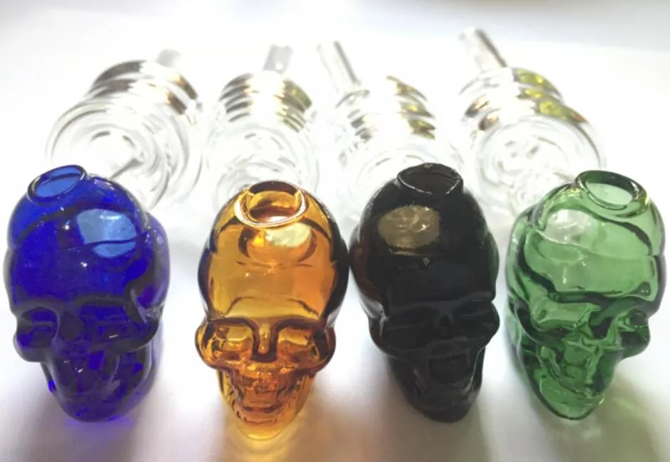 Colorido Helix Glass Skull Pipes Curved Glass Oil Burner Pipes Equilibrador Pipa de agua Pipas para fumar Hookahs Bongs Accesorios para fumar